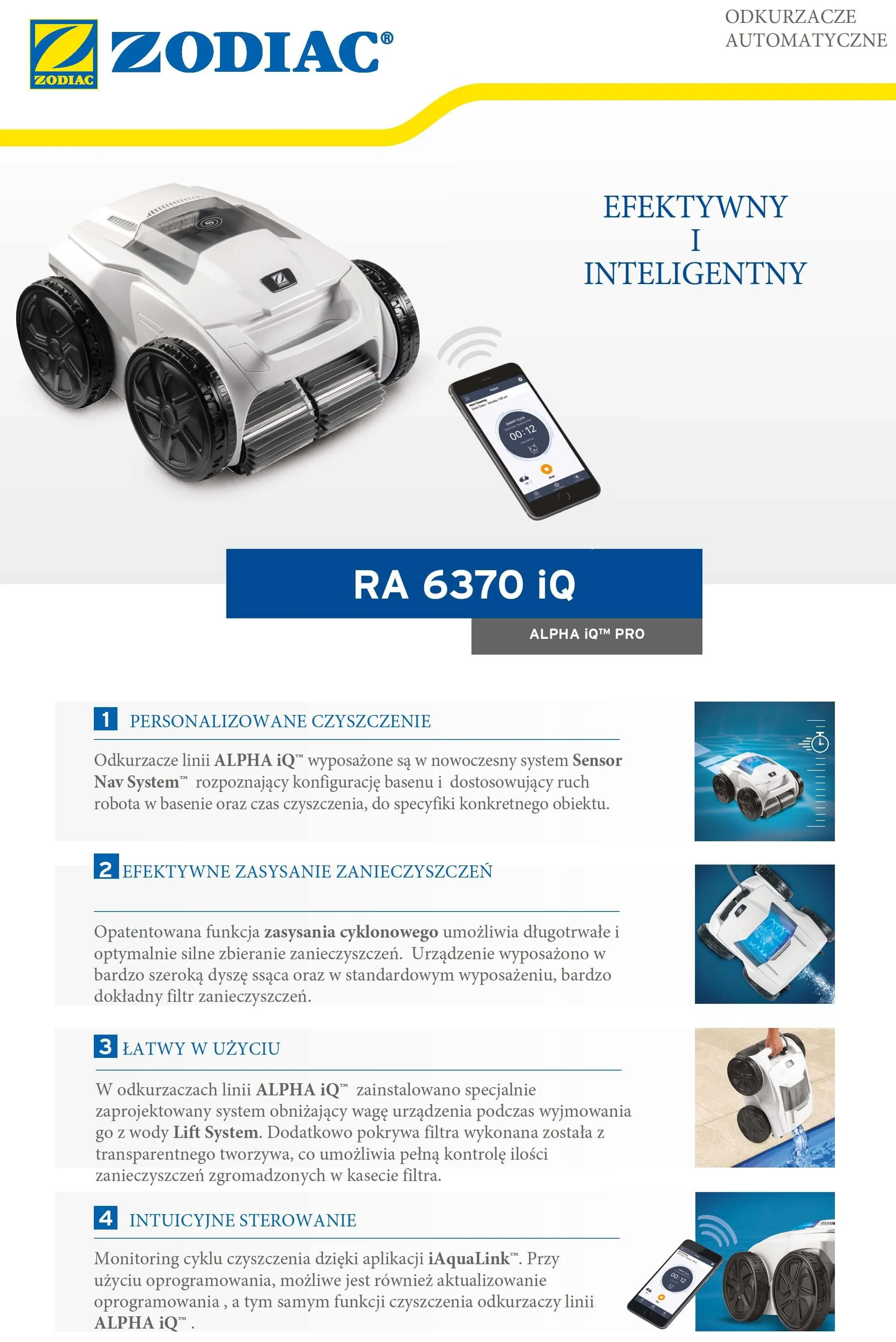 Odkurzacz Basenowy Zodiac Alpha RA 6370 iQ